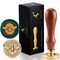 3D Embossed Bee Wax Seal Stamp - Brass Head with Wooden Handle, Making Wax Seals for Wedding Invitation/Envelop/Gift Wrapping